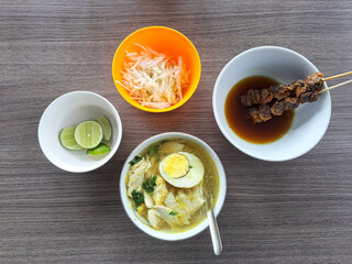 Soto Ayam Lamongan, traditional chicken soup from Indonesia
