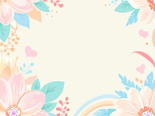 Pastel Floral Frame: A Delicate Springtime Design