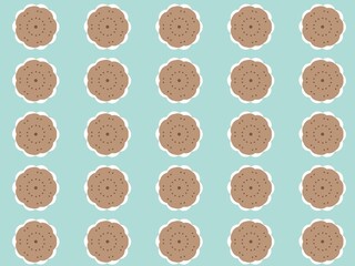 ビスケットがたくさんある背景素材、かわいい手描きのイラスト