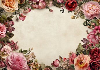 A flowery border with pink and red flowers