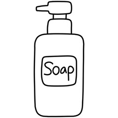 Hand drawn liquid soap cartoon illustration 