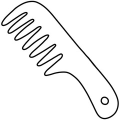 Hand drawn comb cartoon illustration outline 