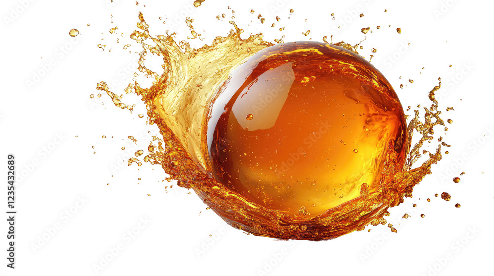 Aufkleber liquid orb splash: capture the dynamism of a liquid orb's burst with this stunning capture of amber 