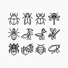 Design Illustration graphic of insect set icon with line style. Suitable for UI, mobile design, web design, etc.