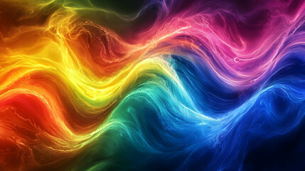 Fototapeta premium Vibrant Abstract Waves of Color Flowing Together in a Dynamic Display