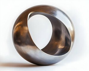 Modern Brushed Metal Sculpture Abstract 3D Render