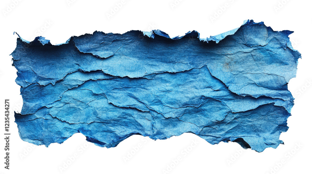 Aufkleber textured blue paper: a close-up view of a textured blue paper, showcasing its irregular edges and th