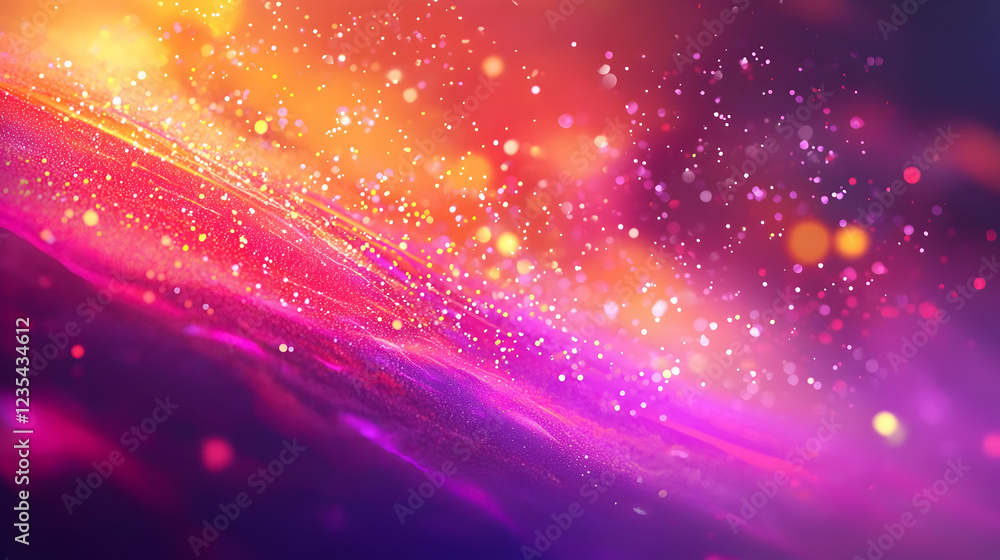 Poster abstract colorful background with vibrant hues and sparkling particles