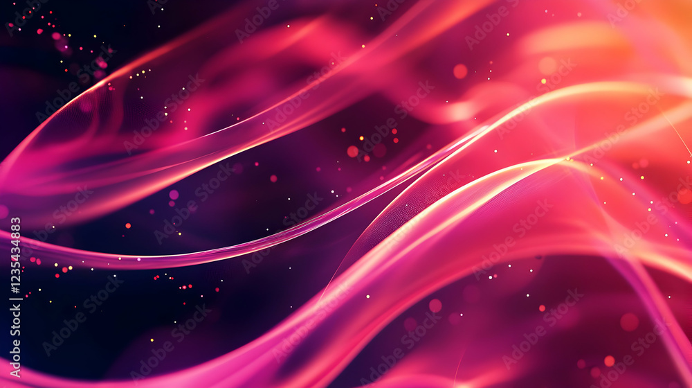 Poster abstract colorful waves with glowing lights creating a vibrant background