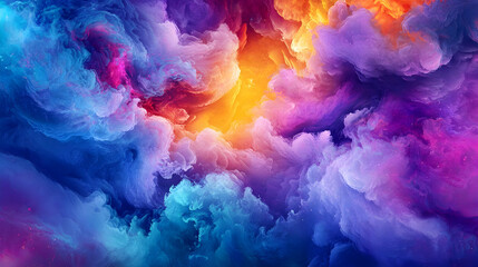 Obraz premium Vibrant abstract clouds swirling in shades of blue, purple, and orange
