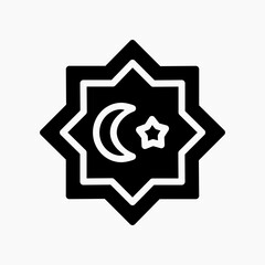 Design Illustration graphic of moon and star icon with glyph style. Suitable for UI, mobile design, web design, etc.