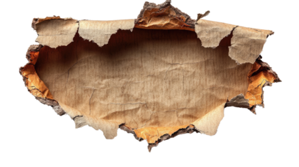 Torn Paper Frame: A rustic, irregularly torn piece of brown kraft paper creates a unique frame, revealing a textured and aged surface. Perfect for adding a vintage or grunge aesthetic to your designs.