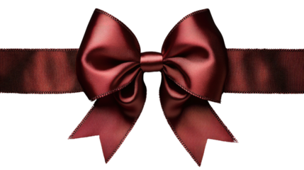 Burgundy Satin Bow: A rich, luxurious burgundy satin ribbon tied into a perfect bow, showcasing its elegant sheen and smooth texture.  Perfect for adding a touch of sophistication to any design.