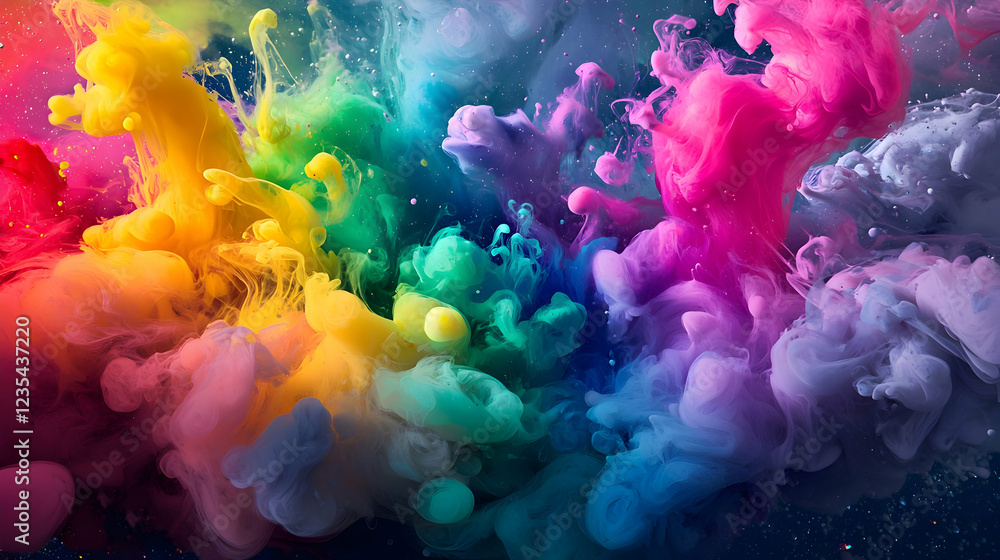 Poster vibrant abstract swirls of color creating a dynamic visual experience