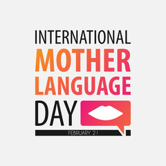 Fototapeta premium International mother language day on gray background. Poster or banner. February 21.