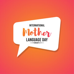 International mother language day. February 21. Chat icon. Poster or banner. Flat design vector illustration. © GojinGo