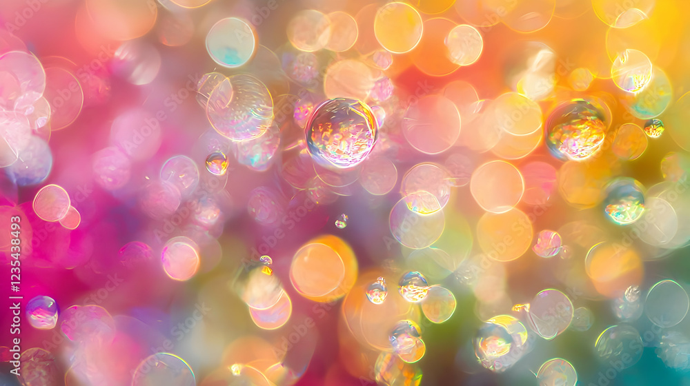 Aufkleber colorful abstract background with bubbles and light reflections creating a dreamy atmosphere