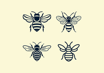 Vector illustration of Bee Modern Logo Design