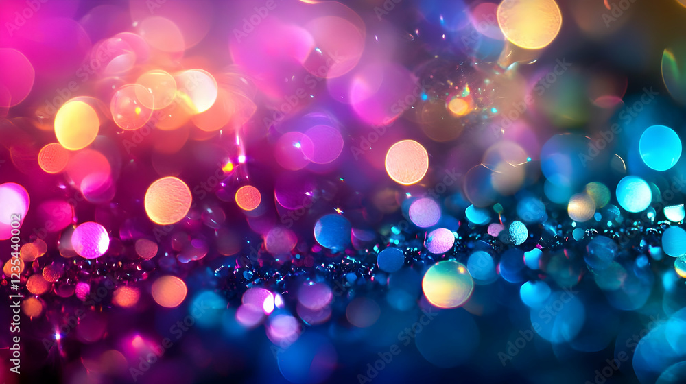 Poster colorful bokeh lights create a vibrant abstract background for festive events