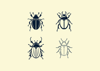 Vector illustration of Beetle Logo Design