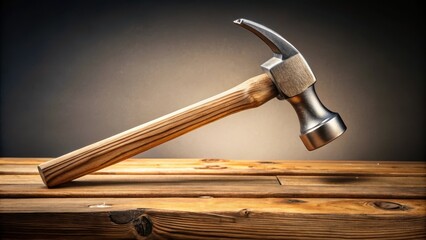 Metal hammer striking wooden plank, impact, carpentry,  impact, carpentry, woodworking, building, tool