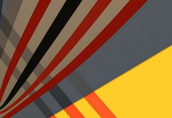 Abstract Diagonal Stripes Design with Yellow Gray and Red