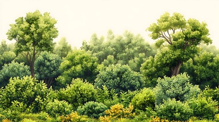 Obraz premium Lush greenery in serene forest landscape nature scene tranquil environment