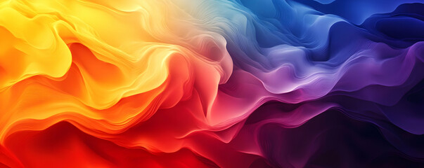 Obraz premium Vibrant abstract waves of color flowing seamlessly in a digital landscape