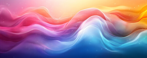 Fototapeta premium Abstract waves of vibrant colors flowing smoothly across a serene background