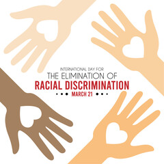 International day for the elimination of racial discrimination. March 21. Poster or banner.