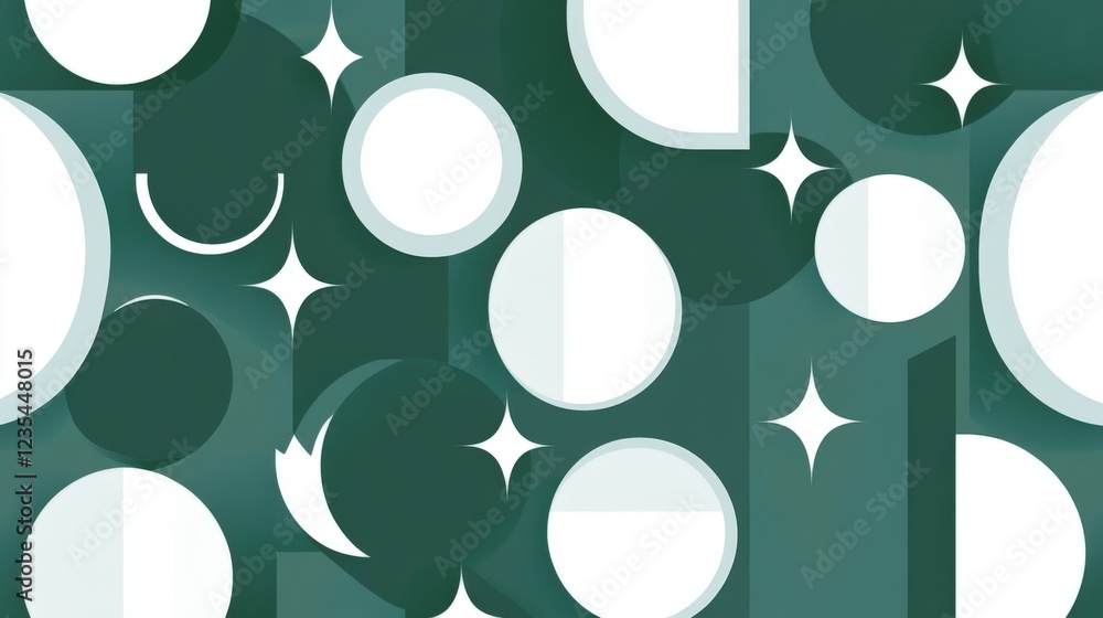 Poster abstract geometric pattern with circles and stars