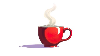 Obraz premium Capture the essence of warmth and simplicity with a clean, minimalist photograph of a steaming cup of coffee placed on a pure white background.