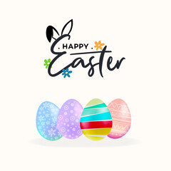 Happy Easter Eggs Bunny Celebration Spring Holiday Design Festive