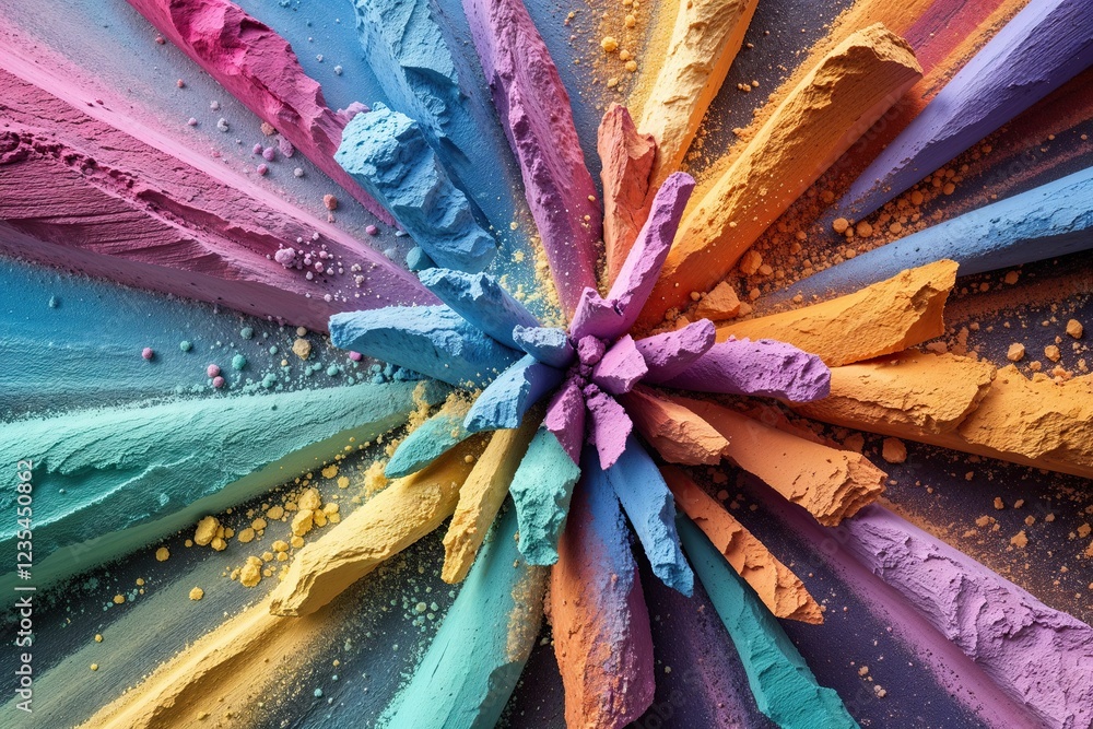 Poster dynamic chalk swirls and dust particles for an impactful background effect