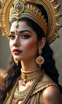 Graceful Goddess Parvati, Divine Mother and Embodiment of Strength