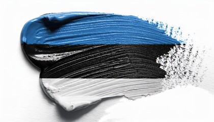 Estonian Flag Painted in Artistic Brush Stroke