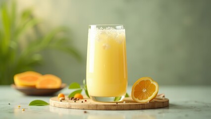 Fototapeta premium A refreshing blend of oranges and sugar, served chilled