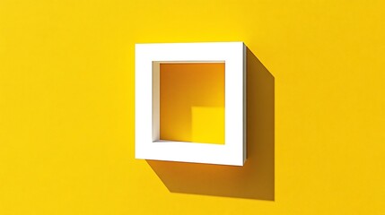 Bright Yellow Minimalist Square Frame Abstract Design. AI Generated
