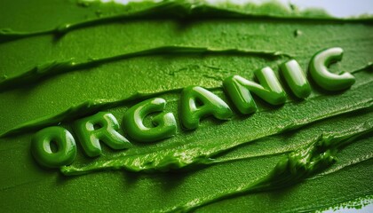 Organic Green Cream Texture with Letters