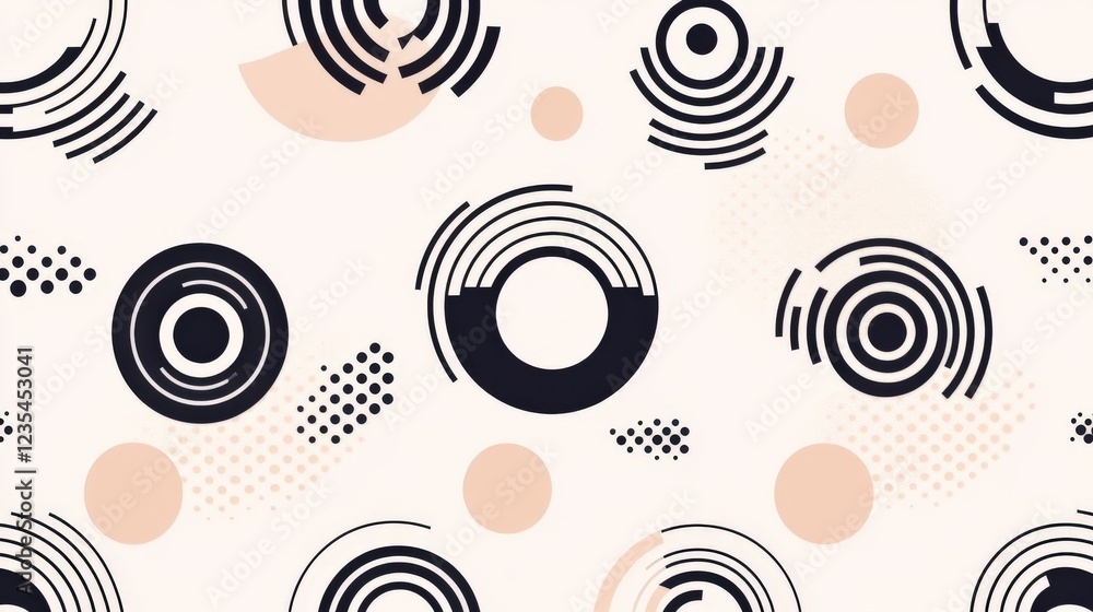 Aufkleber abstract geometric pattern with circles and dots