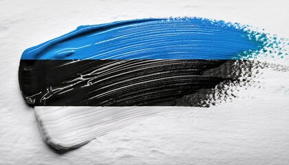 Vibrant Brush Stroke Representing the Estonian Flag