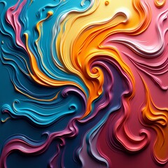 Fototapeta premium Colorful, flowing, abstract design with vibrant hues and dynamic curves