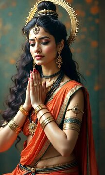 Graceful Goddess Parvati, Divine Mother and Embodiment of Strength