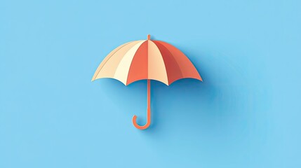 Simplistic umbrella graphic with a glowing design on a blue background, evoking themes of digital safety and resilience.