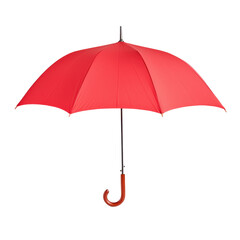 Bright Red Umbrella Isolated on White Background for Weather