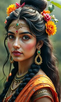 Graceful Goddess Parvati, Divine Mother and Embodiment of Strength