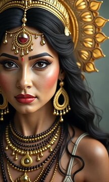 Graceful Goddess Parvati, Divine Mother and Embodiment of Strength