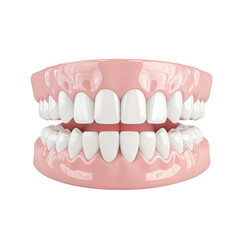 Realistic 3D Model of Human Teeth and Gums Displayed Openly