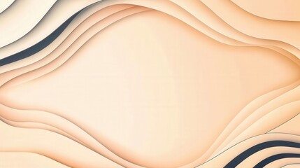 Obraz premium Abstract Beige Papercut Wave Design Background