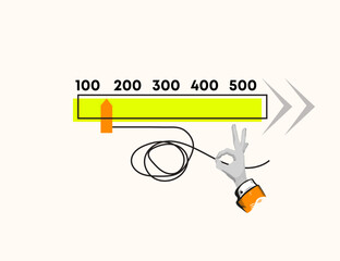 Progress Bar, Goal Achievement, Meandering Path, Success, Target, Trajectory, Optimization, Efficien